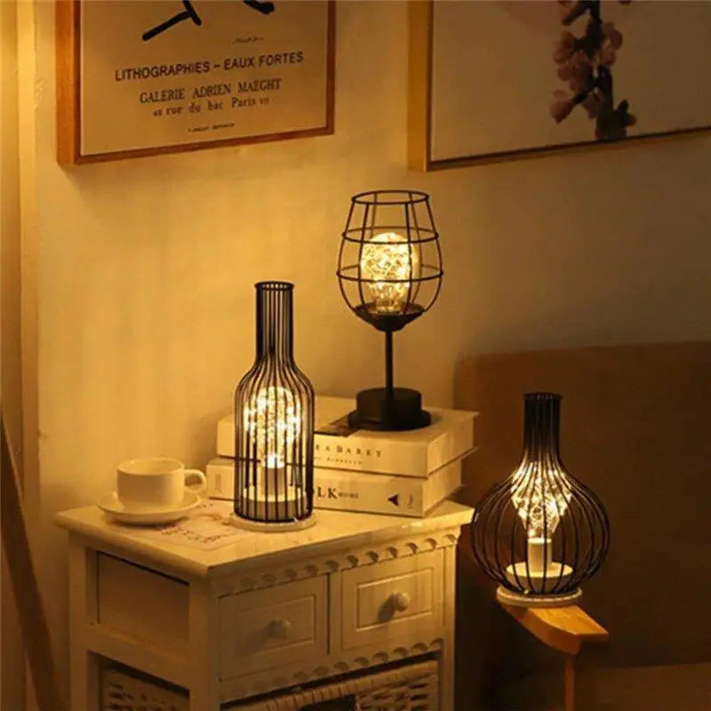 Lampe de table forme bouteille noir acrylique LED blanc chaud chambre table de chevet moderne originale | Restfield